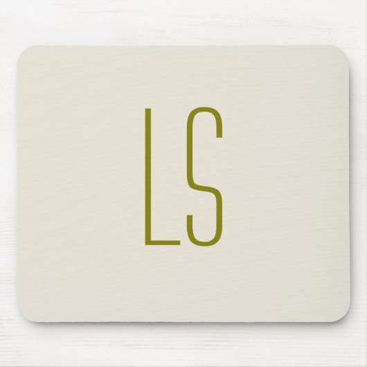 Anfangseinfaches, grünes Monogramm Mousepad (Vorne)