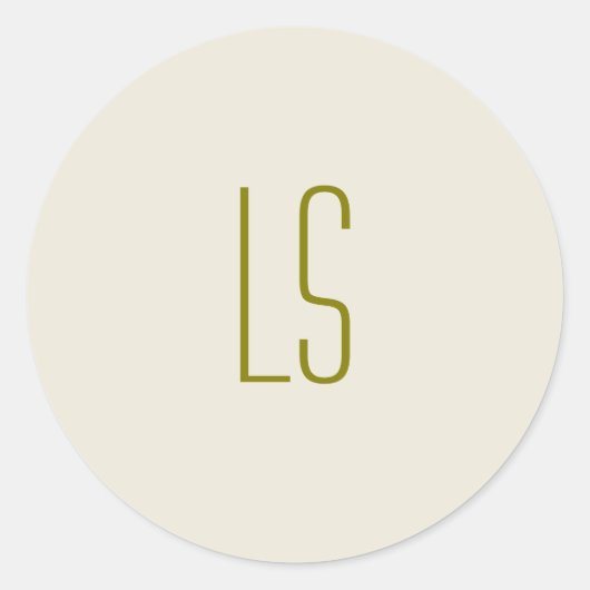 Anfangseinfaches, grünes Monogramm Runder Aufkleber (Vorderseite)