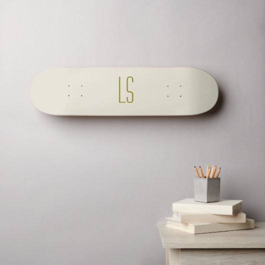 Anfangseinfaches, grünes Monogramm Skateboard (Wandkunst (Horz))