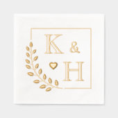 Anfangsfeier der Hochzeitfeier der Corner Branch M Servietten Mit Folie (Vorderseite)