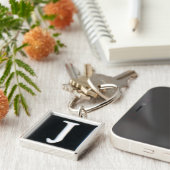 Anfangsj-Schlüsselanhänger, Cloisonne weiß und Schlüsselanhänger (Seite)