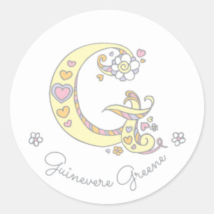 Anfangskennzeichen für G-individuelle Name Runder Aufkleber