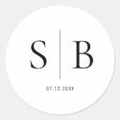 Anfangskleber für die Hochzeitcoupe Gastgeschenk H Runder Aufkleber (Vorderseite)