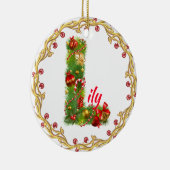 Anfangsl mit Monogramm Weihnachtsverzierung Keramik Ornament (Rechts)