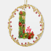 Anfangsl mit Monogramm Weihnachtsverzierung Keramik Ornament (Links)