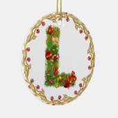 Anfangsl mit Monogramm Weihnachtsverzierung - Keramikornament (Rechts)
