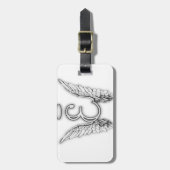 Anfangsletzterer des Engels-Alphabet-E Wings Halo Gepäckanhänger (Vorderseite vertikal)
