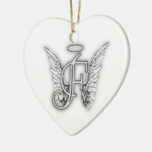 Anfangsletzterer des Engels-Alphabet-F Wings Halo Keramik Ornament (Links)