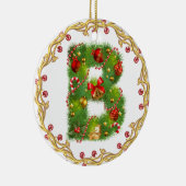 Anfangsmit Monogramm Verzierung b Weihnachts- Keramikornament (Rechts)