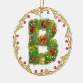 Anfangsmit Monogramm Verzierung b Weihnachts- Keramikornament (Links)