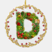 Anfangsmit Monogramm Verzierung d Weihnachts- Keramikornament (Hinten)