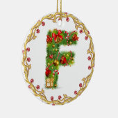 Anfangsmit Monogramm Verzierung f Weihnachts- Keramik Ornament (Rechts)