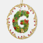 Anfangsmit Monogramm Verzierung g Weihnachts- Keramik Ornament (Links)