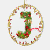 Anfangsmit Monogramm Verzierung j Keramik Ornament (Links)