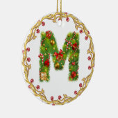 Anfangsmit Monogramm Verzierung m Weihnachts- Keramikornament (Rechts)