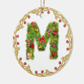 Anfangsmit Monogramm Verzierung m Weihnachts- Keramikornament (Links)