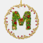 Anfangsmit Monogramm Verzierung m Weihnachts- Keramikornament (Hinten)