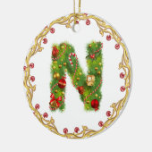 Anfangsmit Monogramm Verzierung n Weihnachts- Keramik Ornament (Links)