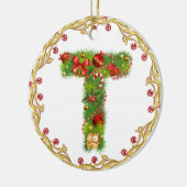 Anfangsmit Monogramm Verzierung t Weihnachts- Keramik Ornament (Links)