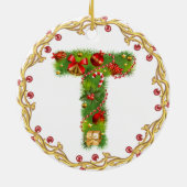 Anfangsmit Monogramm Verzierung t Weihnachts- Keramik Ornament (Hinten)