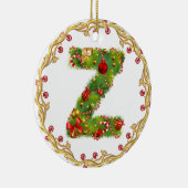 Anfangsmit Monogramm Verzierung z Weihnachts- Keramikornament (Rechts)