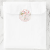 Anfangsmonogramm Blush & Blooms Runder Aufkleber (Tasche)