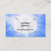 Anfangsmonogramm C mit Engels-Flügeln, Halo-Wolken Visitenkarte (Vorderseite)