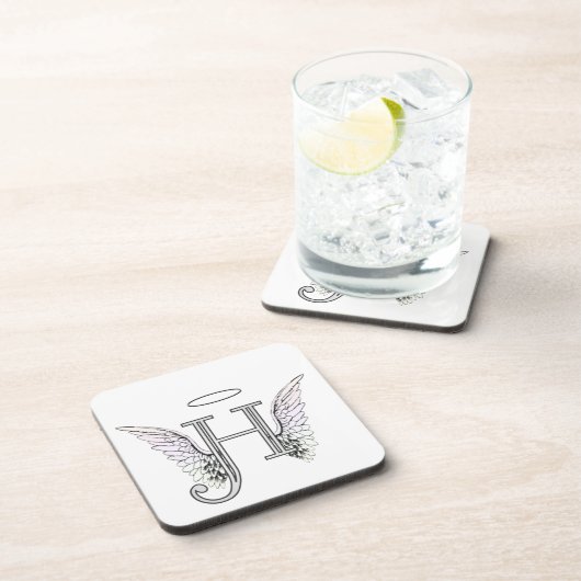 Anfangsmonogramm des Buchstabe-H mit Getränkeuntersetzer (Rechte Seite)