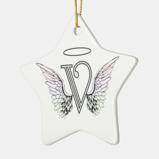 Anfangsmonogramm des Buchstabe-V mit Keramikornament (Links)