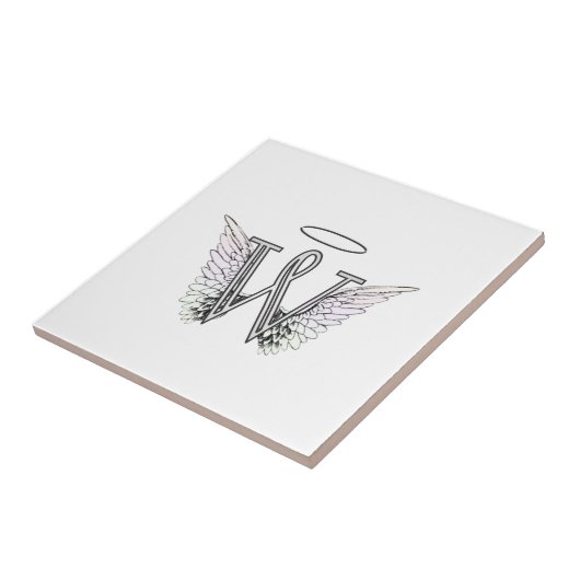Anfangsmonogramm des Buchstabe-W mit Fliese (Seite)