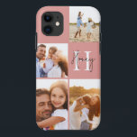 Anfangsmonogramm des modernen Fotos rosa Case-Mate iPhone Hülle<br><div class="desc">Modernes Foto Collage rosa erste monogramm Design. Ein modernes Design Multi-Foto Design. Ändern Sie die Farbe,  um sie anzupassen. Teil einer Sammlung.</div>