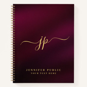 Anfangsmonogramm Elegantes Goldtext-Typografie Notizblock