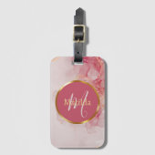Anfangsmonogramm Faux-Roségold Benutzerdefinierter Gepäckanhänger (Vorderseite Vertikal)