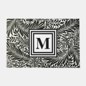 Anfangsmonogramm für botanisches Schwarz und Weiß Fußmatte (Vorderseite)