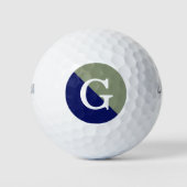 Anfangsmonogramm für das blaue 2-Tone-Diag Golfball (Vorderseite)