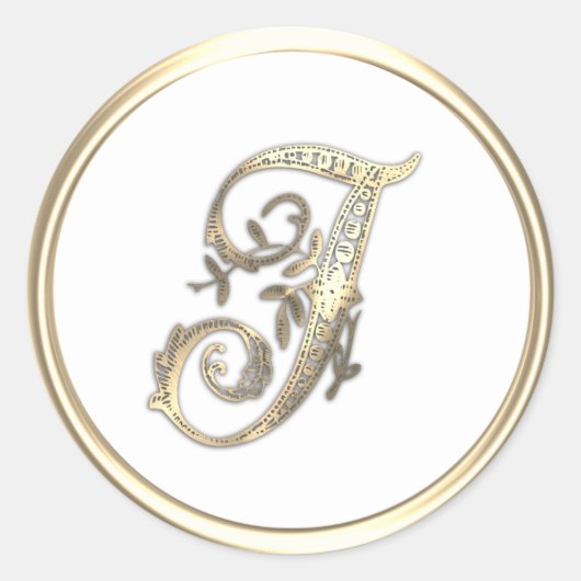 Anfangsmonogramm für Gold und alle Verzierten Farb Runder Aufkleber (Vorderseite)