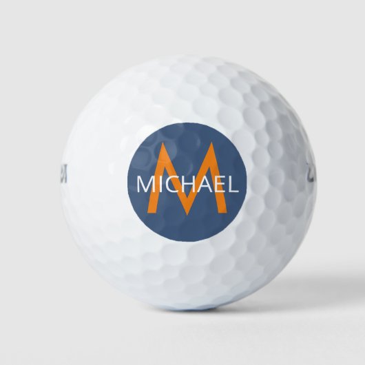 Anfangsmonogramm für Personalisierte blaue und ora Golfball (Vorderseite)