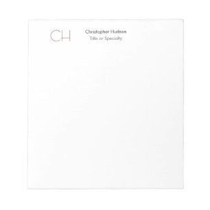 Anfangsmonogramm Modern Minimalistisch Schlicht Ei Notizblock