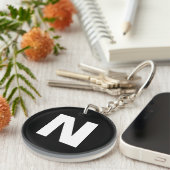 Anfangsmonogramm | Moderne stilvolle, trendige Buc Schlüsselanhänger (Vorderseite rechts)