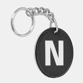 Anfangsmonogramm | Moderne stilvolle, trendige Buc Schlüsselanhänger (Vorderseite links)