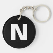 Anfangsmonogramm | Moderne stilvolle, trendige Buc Schlüsselanhänger (Rückseite)