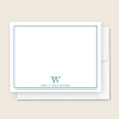 Anfangsmonogramm Ozeanblauer Rand Professional Mitteilungskarte