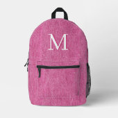 Anfangsmonogramm Pink Denim Bedruckter Rucksack (Vorderseite)