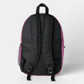 Anfangsmonogramm Pink Denim Bedruckter Rucksack (Rückseite)
