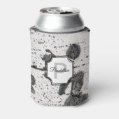 Anfangsmonogramm | Schwarz-weißes Aspen Bark Foto Dosenkühler (Kanne Rückseite)