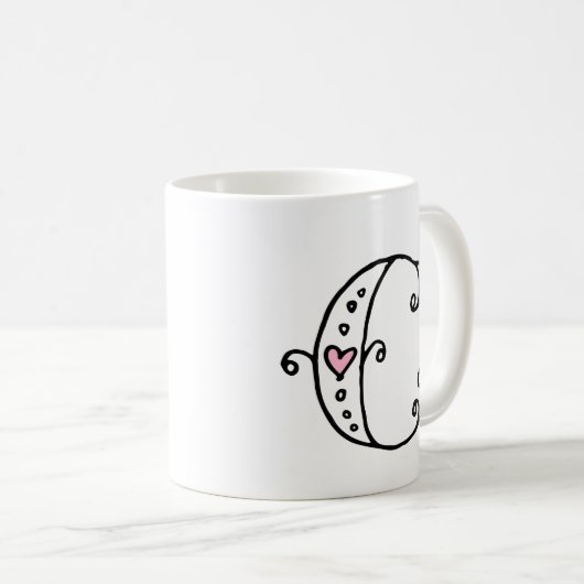 Anfangsmonogramm-Tasse - C Kaffeetasse (VorderseiteRechts)