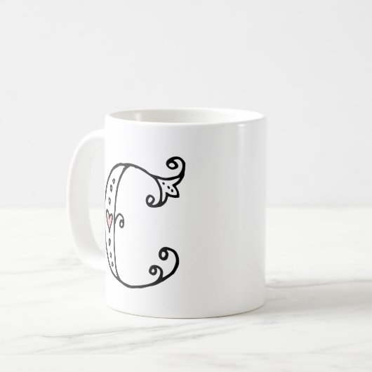 Anfangsmonogramm-Tasse - C Kaffeetasse (Vorderseite Links)