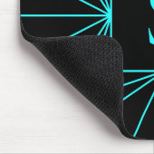 Anfangsmonogramm | Türkis geometrisches Design Mousepad (Ecke)