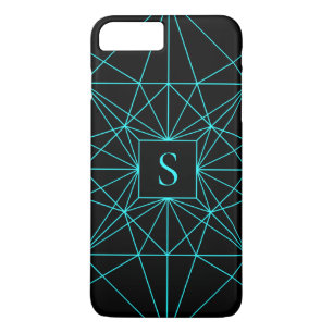 Anfangsmonogramm   Türkisfarbene Geometrie Case-Mate iPhone Hülle