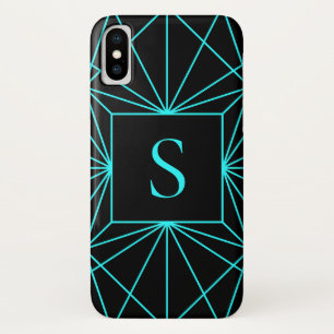 Anfangsmonogramm Türkisfarbene Geometrie Case-Mate iPhone Hülle
